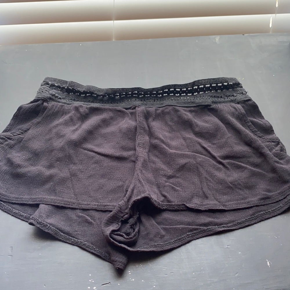 Black swim cover-up shorts